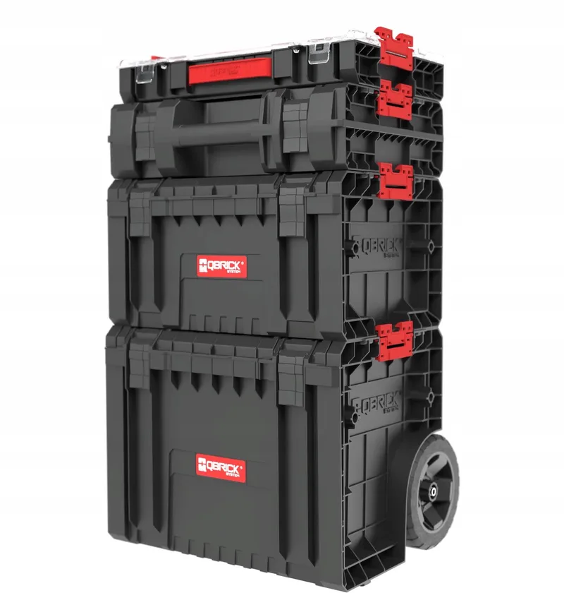 PRO 2.0 mobiele werkplaats gereedschapskist op wielen von Qbrick System, Rot – Produktbild