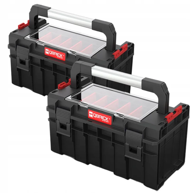 PRO 500 Expert Gereedschapskist met Organizer - Set van 2 by Qbrick System, Red – product image
