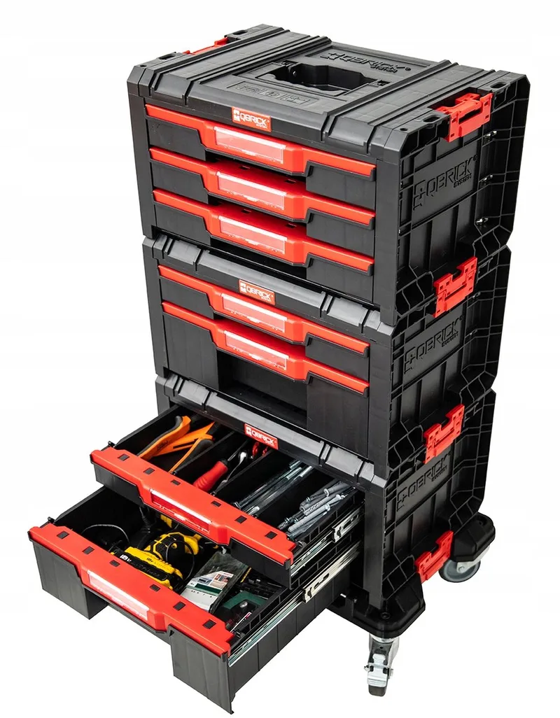 PRO Drawer Werkset 2.0 op wielen gereedschapskist de Qbrick System, Noir – image du produit