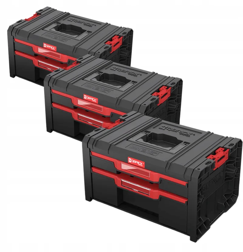 PRO Drawer2 Toolbox 2.0 Basic - 3x Gereedschapskist fra Qbrick System – produktbillede