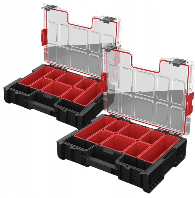 PRO Organizer 300 Modulaire Gereedschapskist met Deksel x2 von Qbrick System, Rot – Produktbild