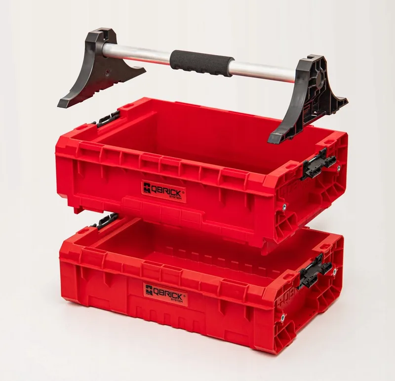 PRO Red Gereedschapskist met Handvat & Extender 130 von Qbrick System, Rot – Produktbild
