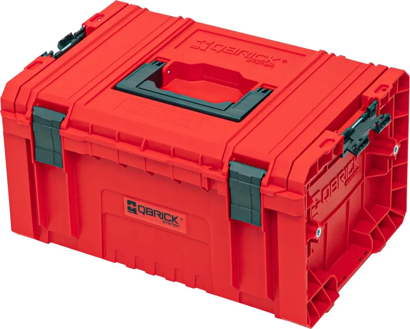 PRO Toolbox 2.0 RED ULTRA HD Op maat gemaakte gereedschapskoffer 450 x 260 x 240 mm 19 l stapelbaar IP54 met 3 compartimenten en legbord by Qbrick System, Red – product image