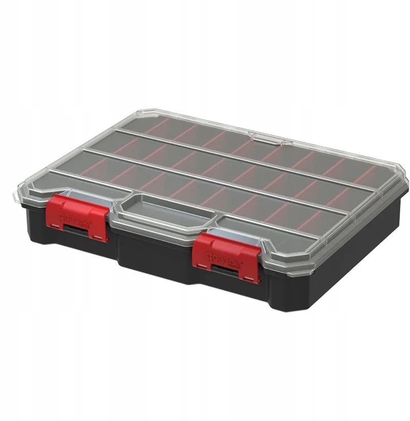 REGULAR Organizer Compact L - Grote Gereedschapskist met Verstelbare Vakken by Qbrick System, Red – product image