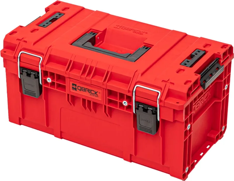 Systeem PRIME Gereedschapskoffer 250 Vario ULTRA HD Op maat stapelbaar 535 x 327 x 271 mm 26l IP66 met 3 tussenschotten van Qbrick System, Rood – productafbeelding