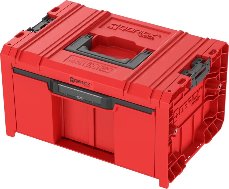 Systeem PRO Lade 1 Gereedschapskoffer 2.0 Basic RED Ultra HD Op maat gemaakte gereedschapskoffer 450 x 310 x 244 mm 12 l van Qbrick System, Rood – productafbeelding