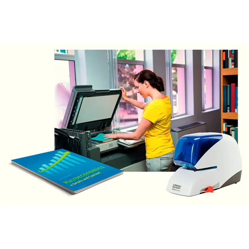 Elektro-Heftgerät Supreme 5050e, weiß/blau von Rapid – Produktbild 5 von 5