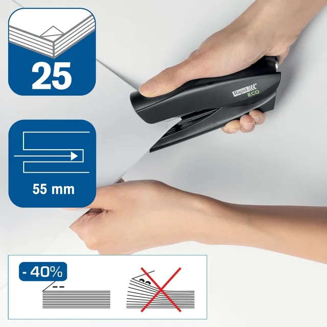 ECO halfstrip nietmachine by Rapid, Black – product image