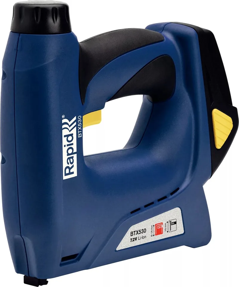 Elektrische Tacker BTX530 - Draadloos - Push & Release - 7,2 V Li-Ion - Blauw/geel de Rapid – image du produit