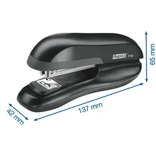 F16 - stapler - 20 sheets - metal ABS plastic thermoplastic elastomer (TPE) - black van Rapid – productafbeelding 4 van 4
