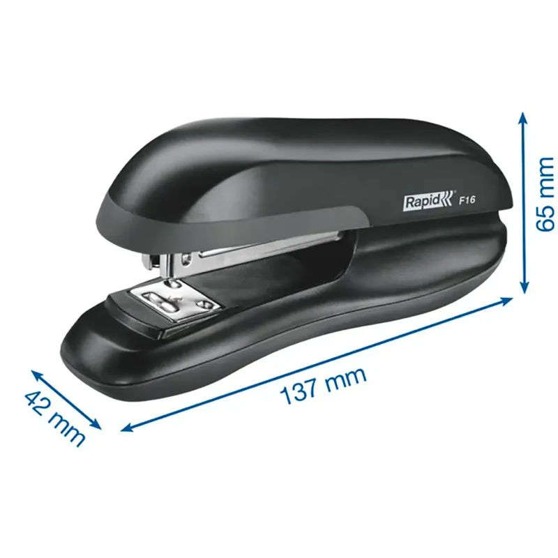 F16 - stapler - 20 sheets - metal ABS plastic thermoplastic elastomer (TPE) - black van Rapid – productafbeelding 4 van 4