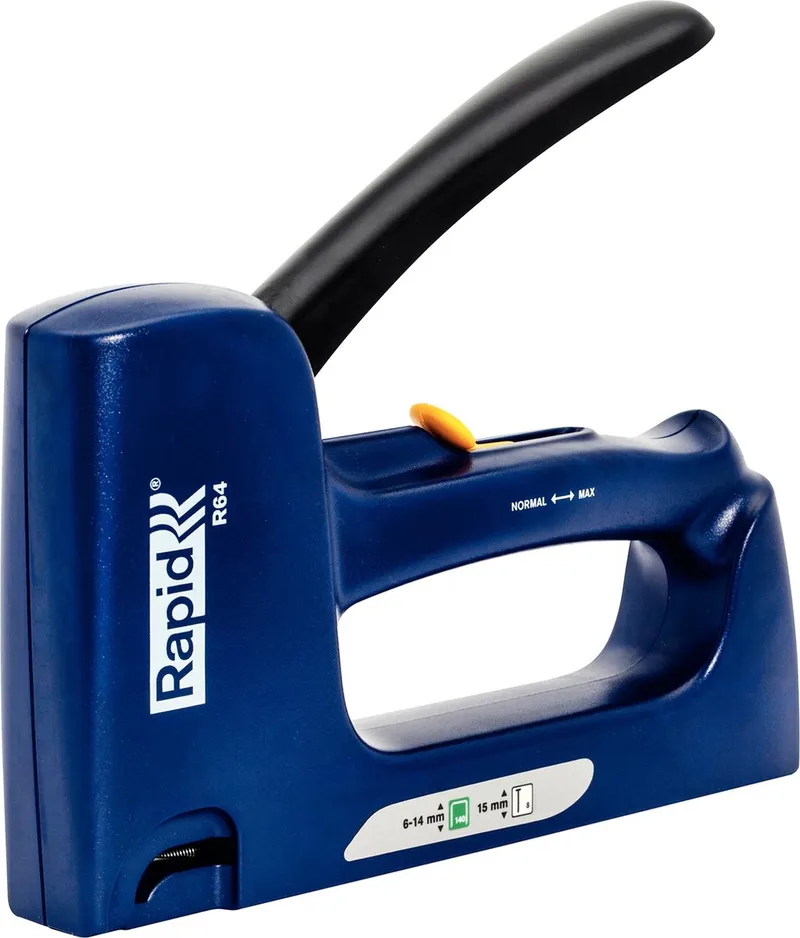 Handtacker R64 - Lichtgewicht - 2-staps Instelbare Slagkracht - Blauw/geel by Rapid – product image