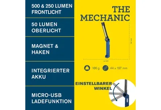 Werklamp - The Mechanic- 500 L - 5W - Draadloos by Rapid, Blue – product image 2 of 5