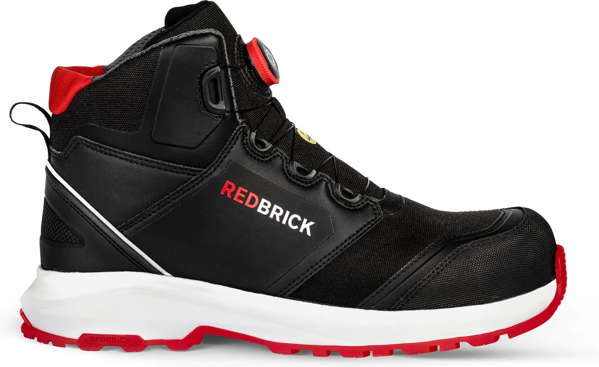 Pulse Speed Lace Hoog S3 ESD 32326 - Zwart/Rood von Redbrick, Schwarz, Rot, 43 – Produktbild