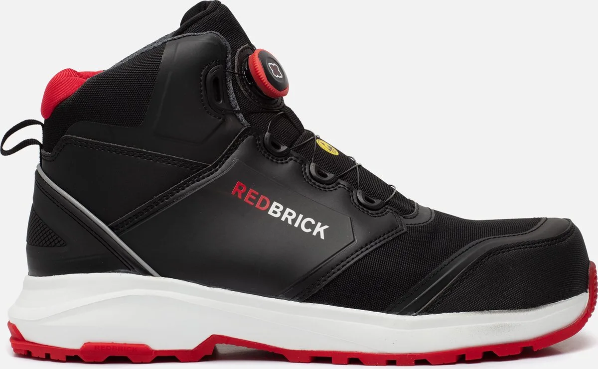Pulse Speed Lace Hoog S3 ESD 32326 - Zwart/Rood de Redbrick, Noir, Rouge, 45 – image du produit