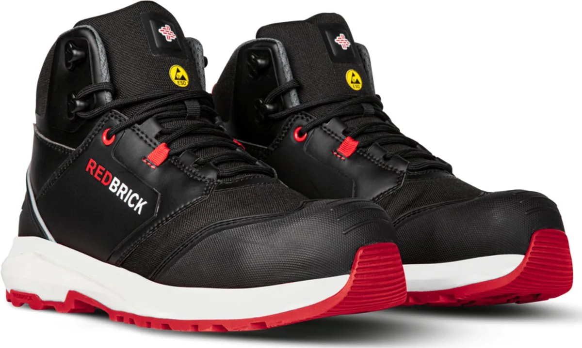 werkschoenen - Pulse Overnose - hoog - met kuipneus - S3 - zwart / rood de Redbrick, Noir, 39 – image du produit
