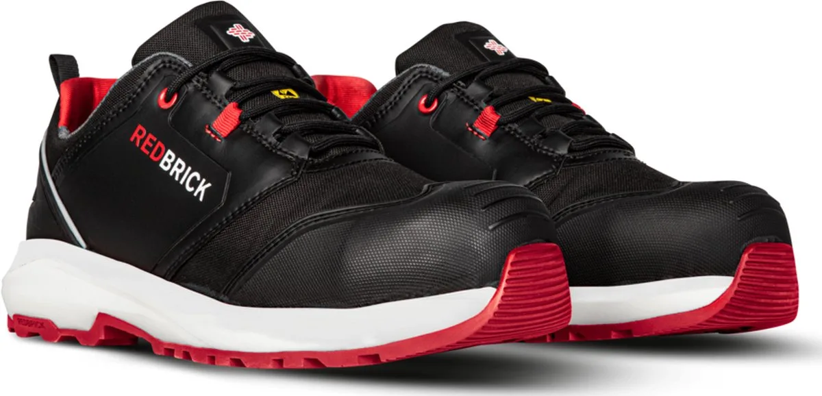 werkschoenen - Pulse Overnose - laag - met kuipneus - S3 - zwart / rood van Redbrick, Zwart, 43 – productafbeelding