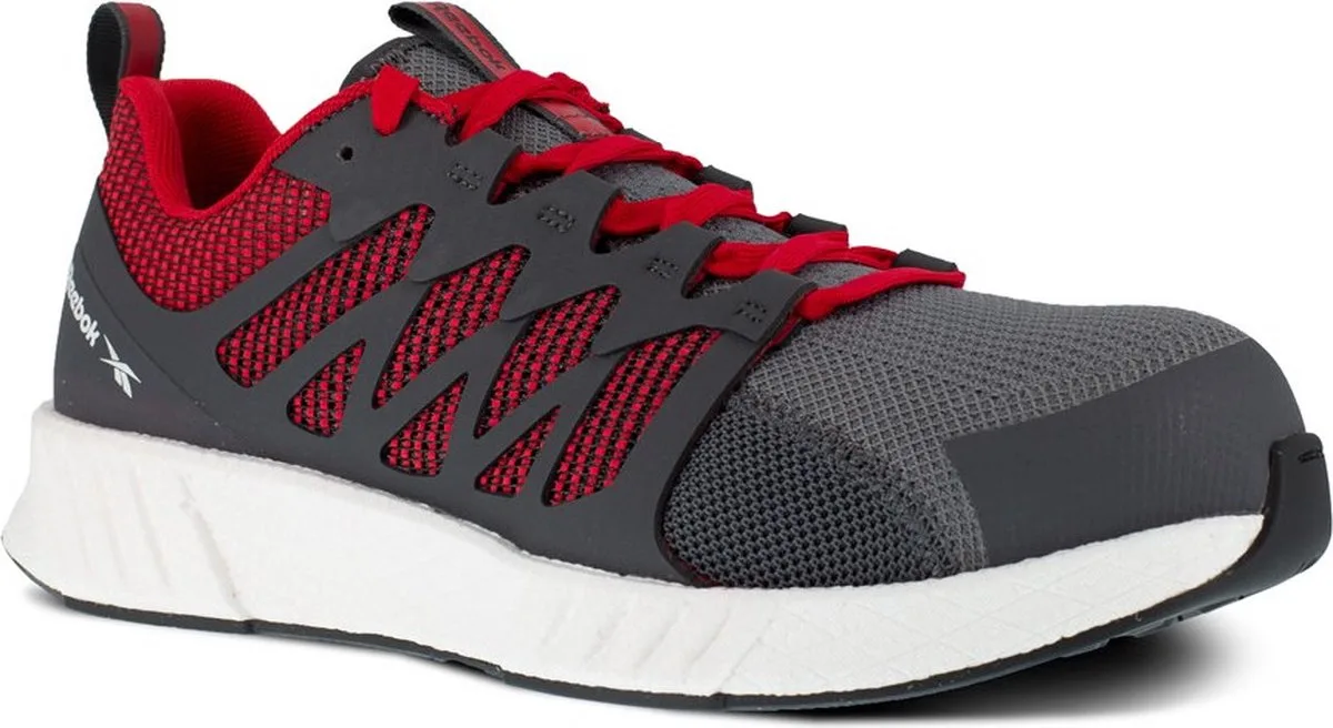 Reebok Fusion Flexweave Work 1070 S1P Werkschoen - Mannen - Grijs/Rood från Reebok Work, Grå, Röd, 37 – produktbild