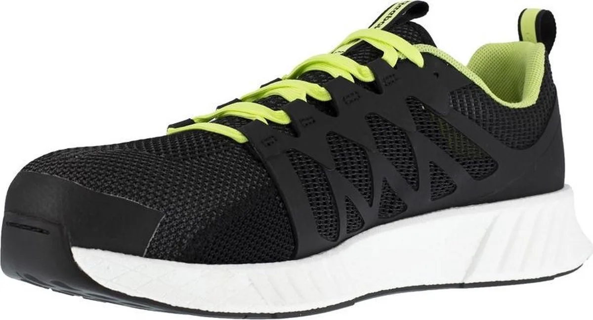 Reebok Fusion Flexweave Work 1073 ESD S1P Werkschoen - Mannen - Zwart/Geel från Reebok Work, Svart, Gul, 37 – produktbild