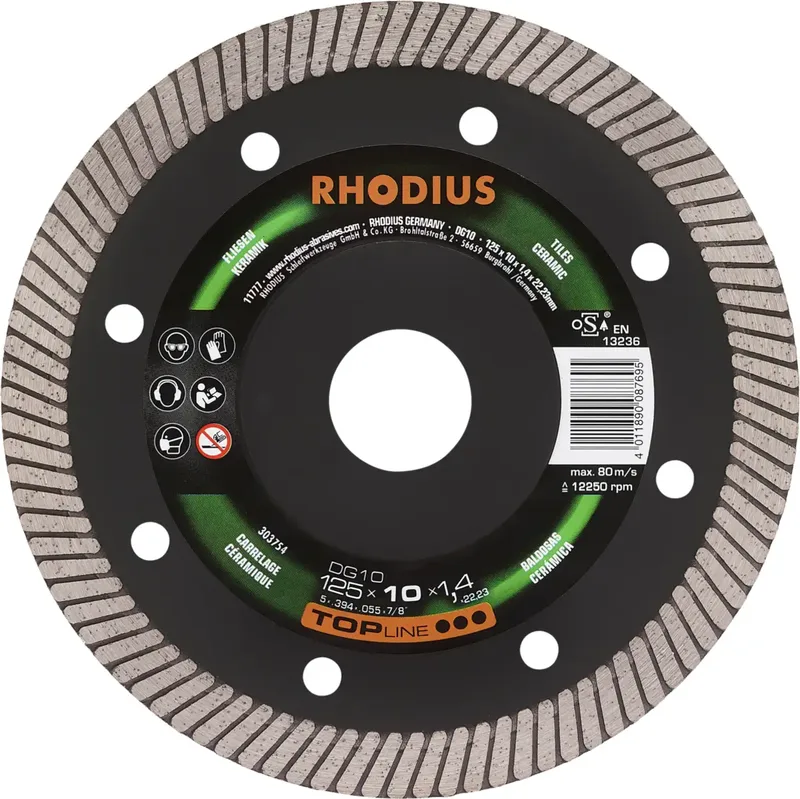 DG10 303754 Diamanttrennscheibe 1 St. Fliesen, Keramik by Rhodius – product image