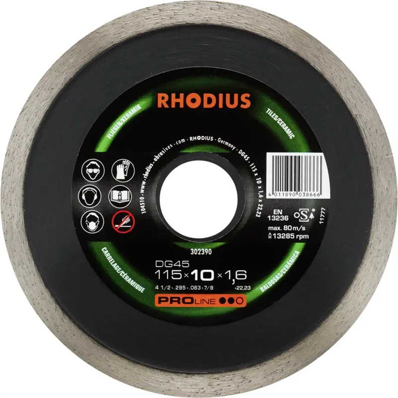 DG45 302390 Diamanttrennscheibe 1 St. Fliesen, Keramik by Rhodius – product image