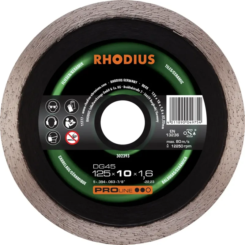 DG45 302393 Diamanttrennscheibe 1 St. Fliesen, Keramik by Rhodius – product image