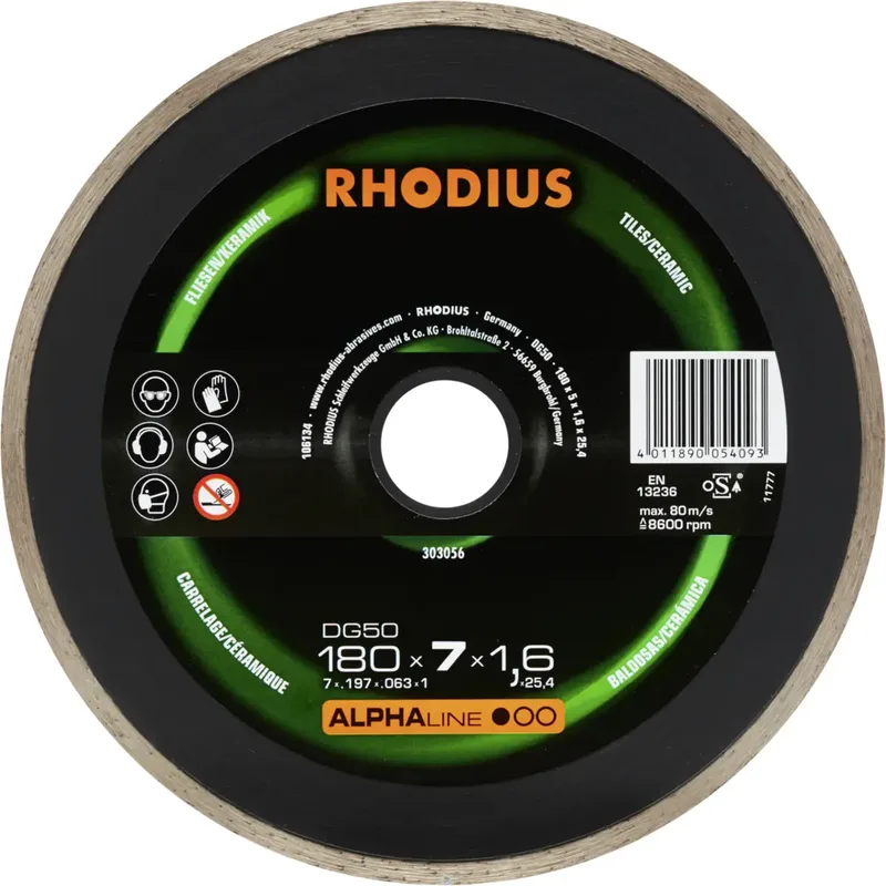 DG50 303056 Diamanttrennscheibe 1 St. Fliesen, Keramik by Rhodius – product image