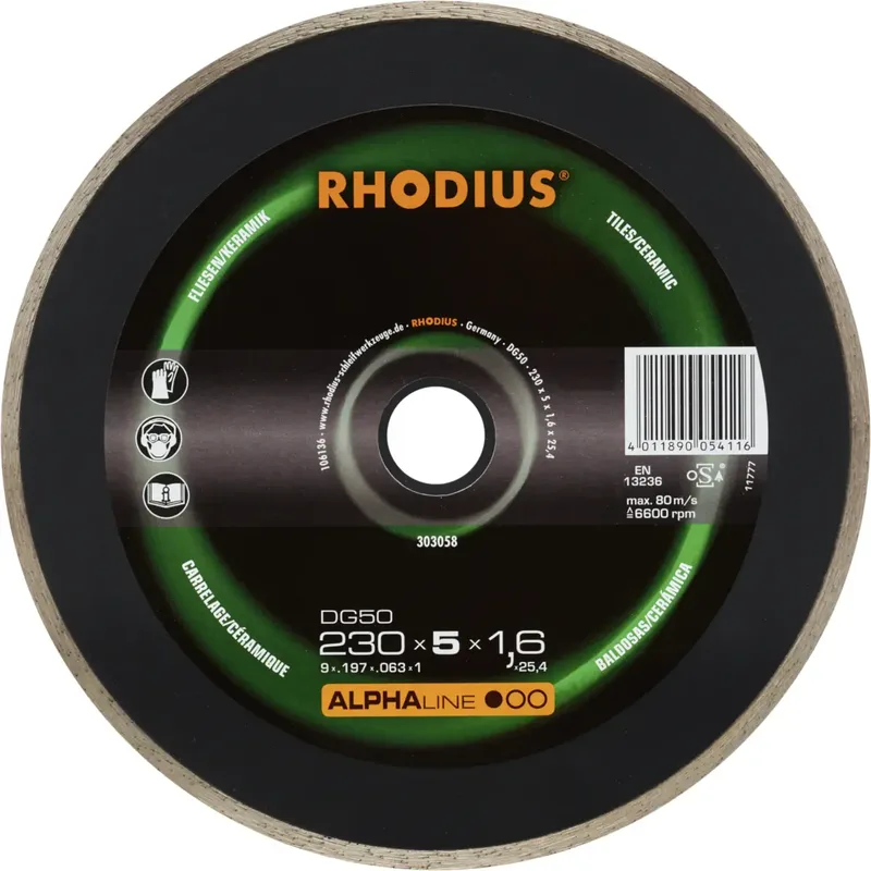 DG50 303058 Diamanttrennscheibe 1 St. Fliesen, Keramik by Rhodius – product image