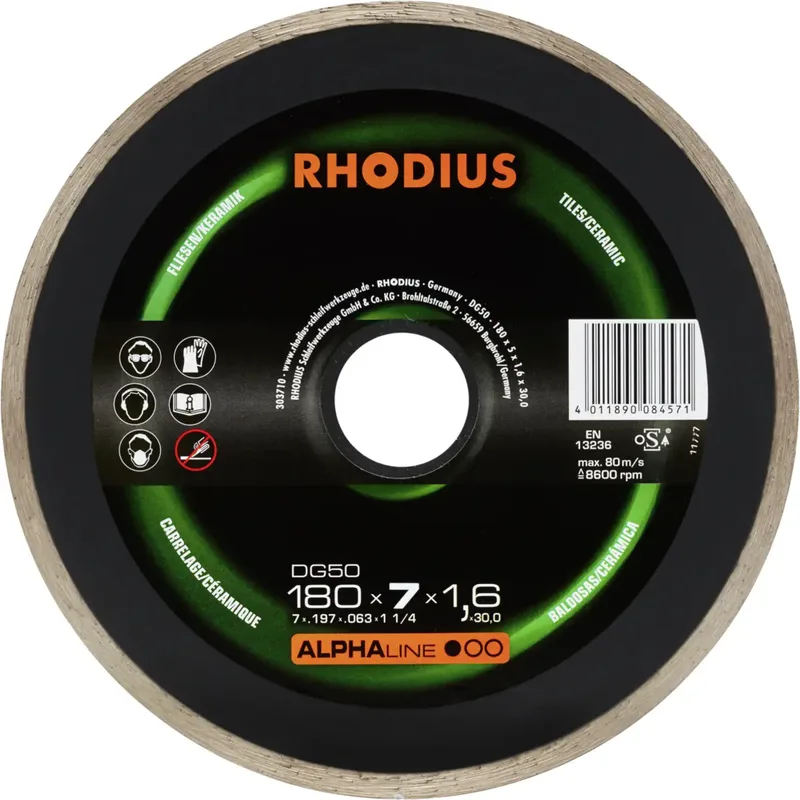 DG50 303710 Diamanttrennscheibe 1 St. Fliesen, Keramik by Rhodius – product image