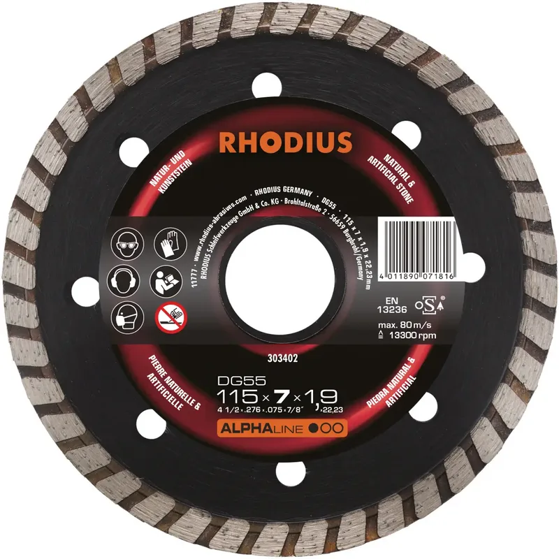 DG55 303402 Diamanttrennscheibe 1 St. Naturstein von Rhodius – Produktbild