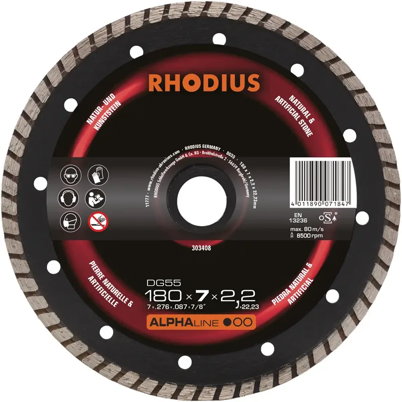 DG55 303408 Diamanttrennscheibe 1 St. Naturstein von Rhodius – Produktbild