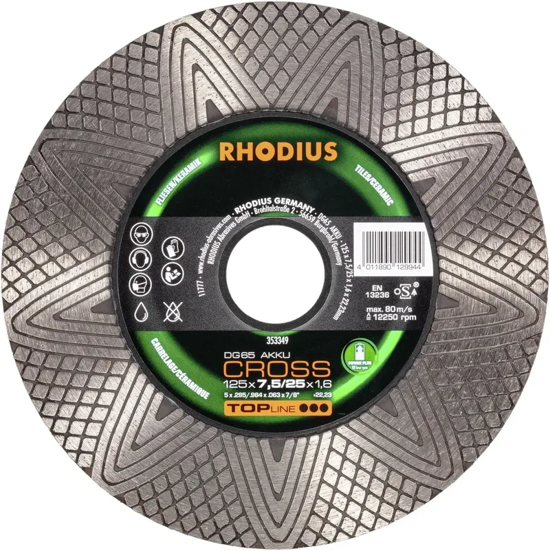 DG65 ACCU CROSS 353349 Diamanttrennscheibe 1 St. Fliesen, Keramik von Rhodius – Produktbild