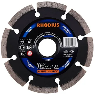 Diamantdoorslijpschijf beton Ø115 x 10 mm ALPHAline DG70 fra Rhodius – produktbillede 1 af 2