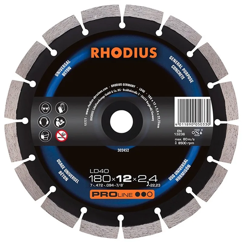 Diamantdoorslijpschijf beton Ø180 x 12 mm PROline LD40 von Rhodius – Produktbild