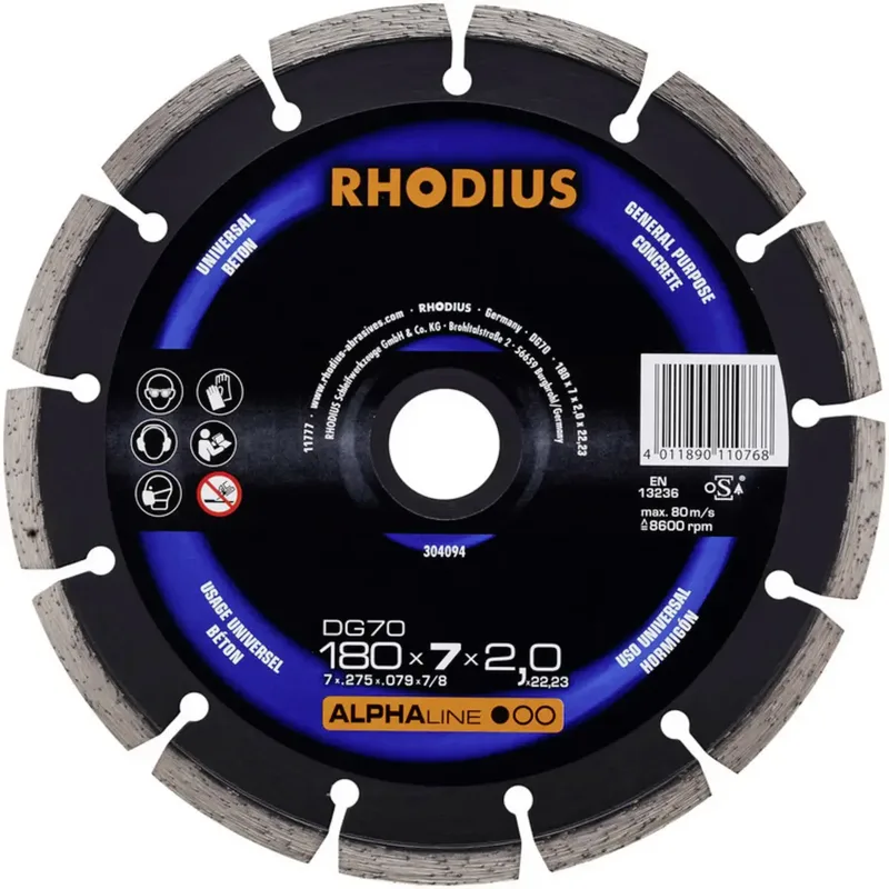Diamantdoorslijpschijf beton Ø180 x 7 mm ALPHAline DG70 von Rhodius – Produktbild 2 von 2
