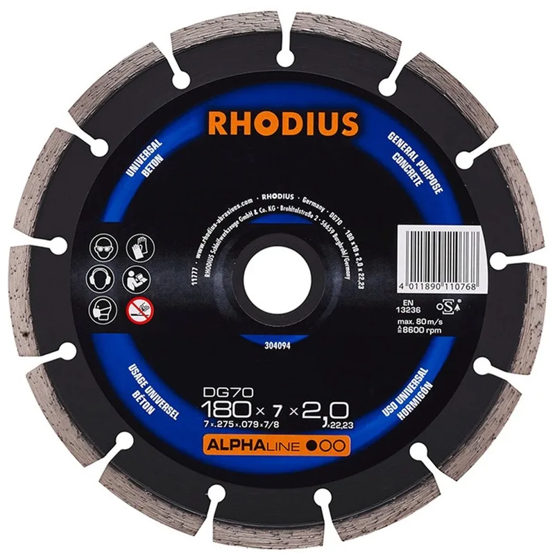 Diamantdoorslijpschijf beton Ø180 x 7 mm ALPHAline DG70 von Rhodius – Produktbild 1 von 2