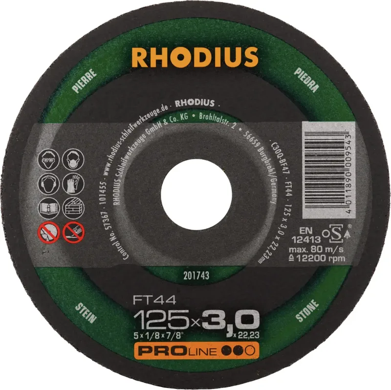 doorslijpschijf FT44 125mm Proline fra Rhodius – produktbillede 2 af 2