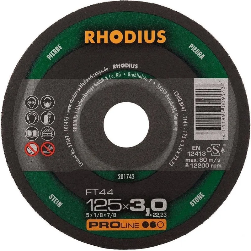 doorslijpschijf FT44 125mm Proline van Rhodius – productafbeelding