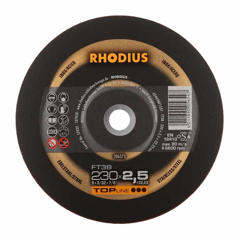FT38 206373 Jeu de disque à tronçonner 25 pc(s) acier inoxydable, acier de Rhodius – image du produit