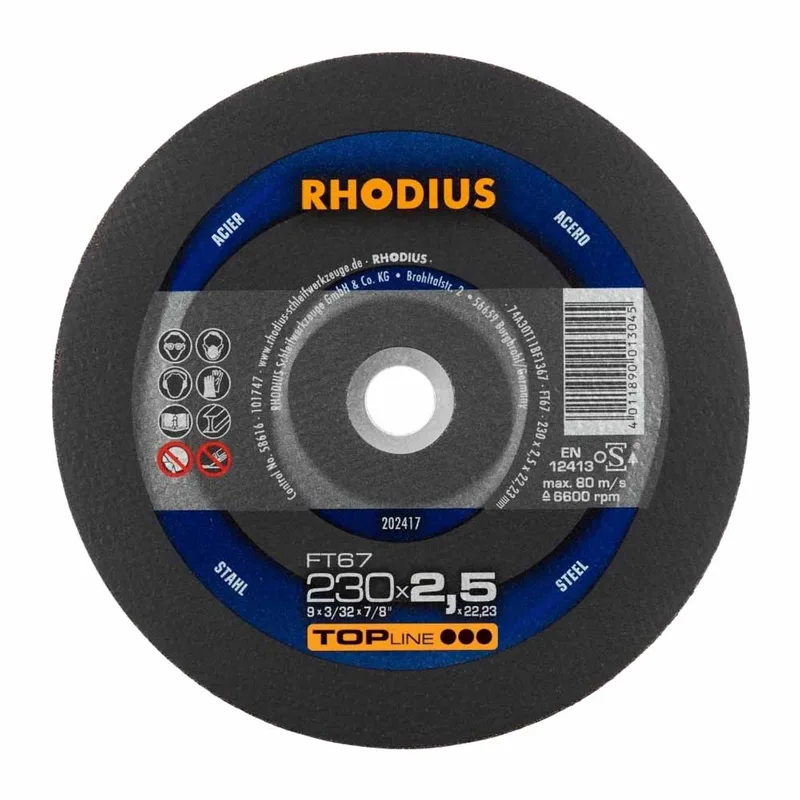 Doorslijpschijf voor metaal - Premium - 230 x 2,5 x 22,23 mm - FT67 by Rhodius – product image