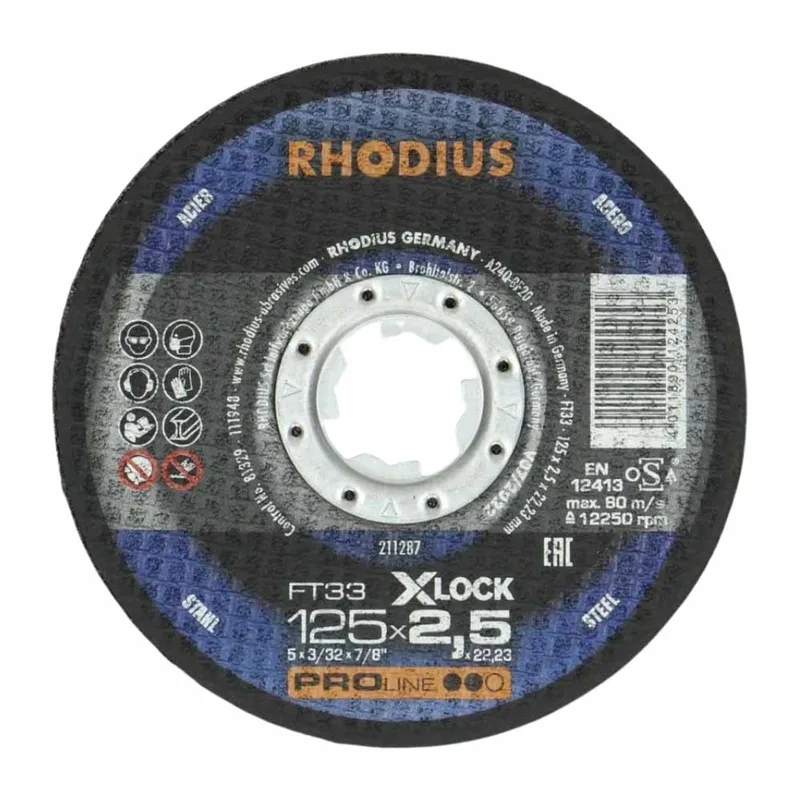 Doorslijpschijf voor metaal - Pro - 125 x 2,5 x 22,23 mm - X-Lock FT33 de Rhodius – image du produit