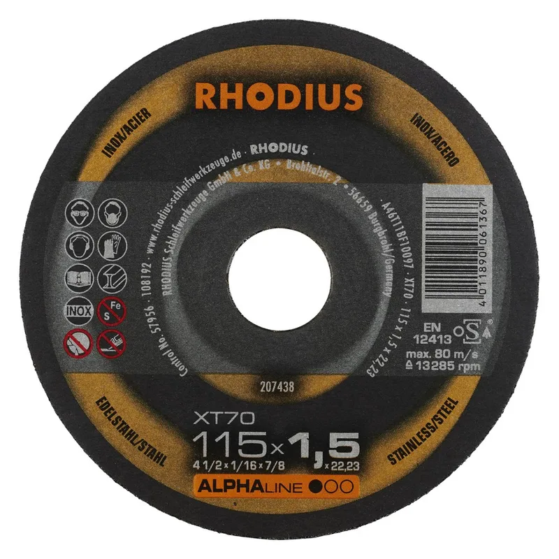 Doorslijpschijf XT70 115 x 1,5 x 22,23mm 10 stuks de Rhodius – image du produit