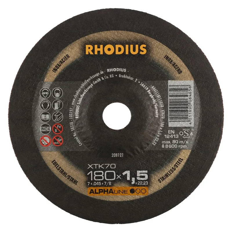 Doorslijpschijf XTK70 180 x 1,5 x 22,23mm V42 25 stuks de Rhodius – image du produit