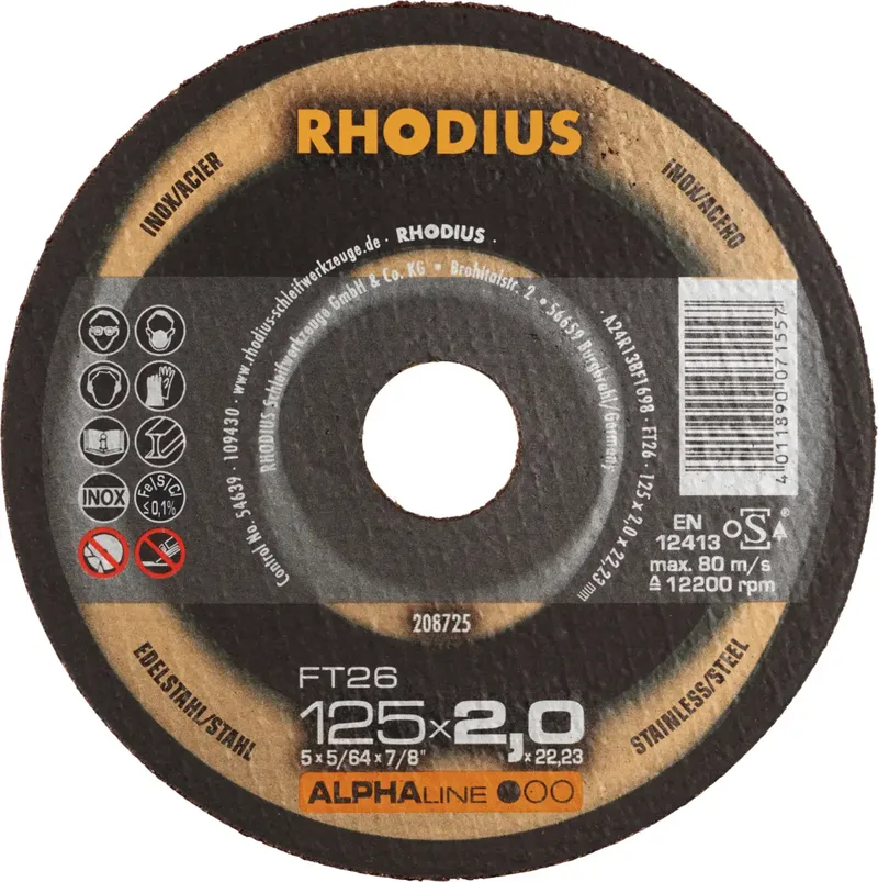 FT26 208725 Trennscheiben-Set 25 St. Edelstahl, Stahl fra Rhodius – produktbillede 1 af 2