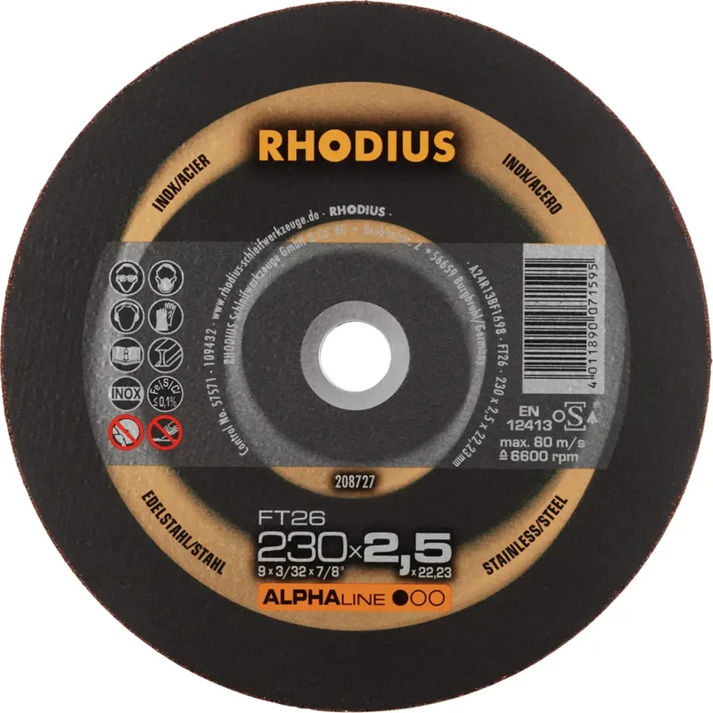 FT26 208727 Jeu de disque à tronçonner 25 pc(s) acier inoxydable, acier de Rhodius – image du produit