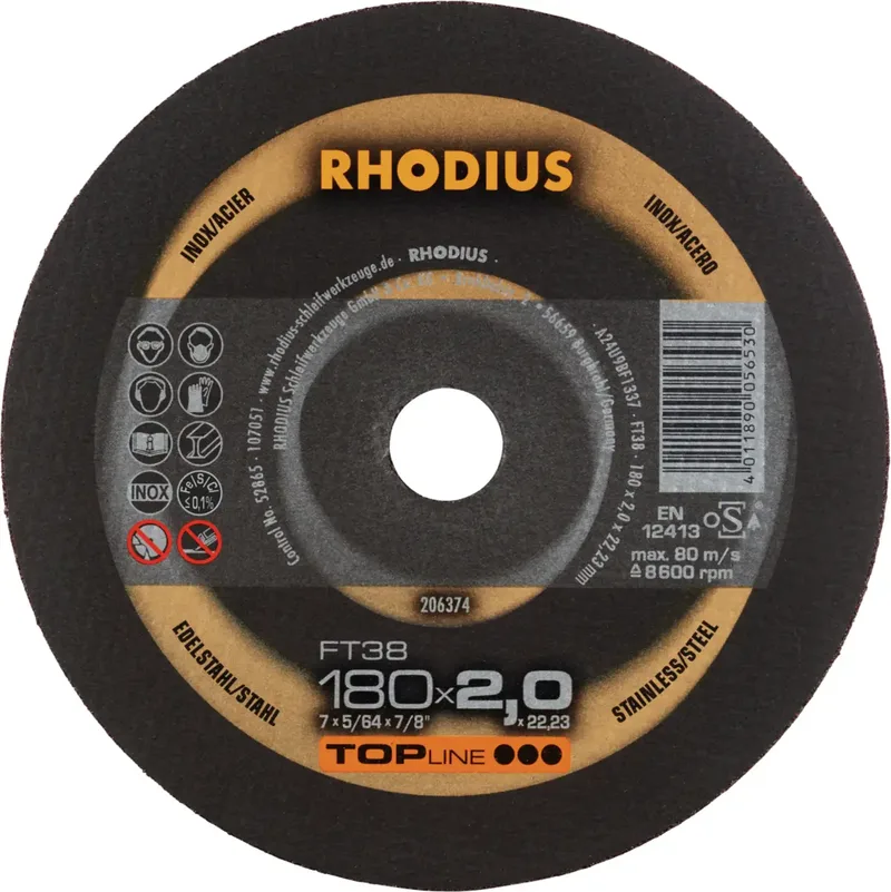 FT38 206374 Jeu de disque à tronçonner 25 pc(s) acier inoxydable, acier de Rhodius – image du produit