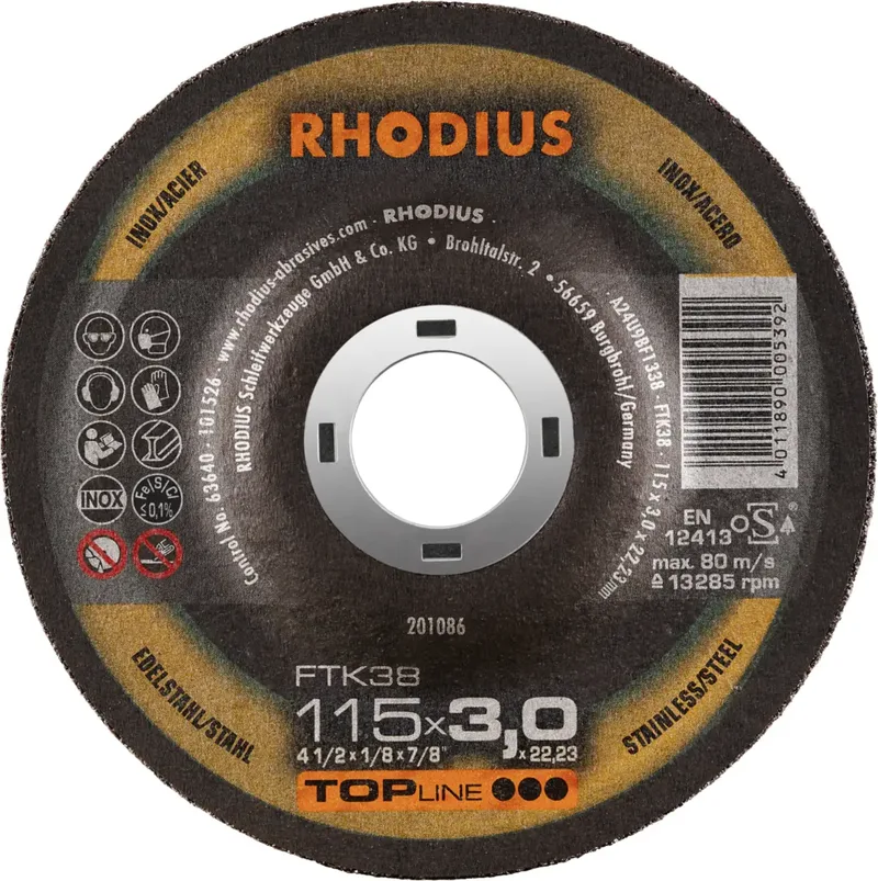 FTK38 201086 Jeu de disque à tronçonner 25 pc(s) acier inoxydable, acier de Rhodius – image du produit