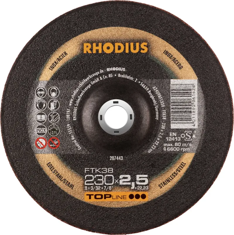 FTK38 207443 Trennscheiben-Set 25 St. Edelstahl, Stahl by Rhodius – product image