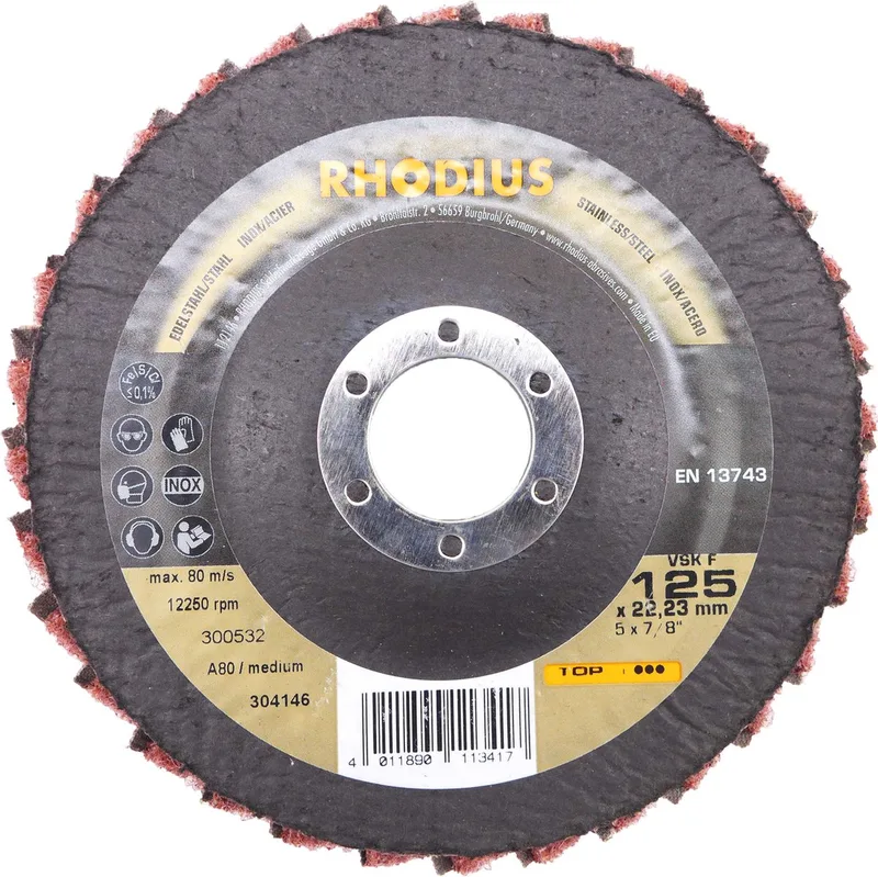 Lamellenschijf - 125 Medium Vlies - RVS von Rhodius – Produktbild