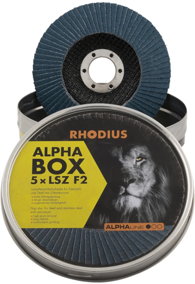 Lamellenschijf 5 in blik Ø115 mm K40 ALPAline LSZ F2 by Rhodius – product image